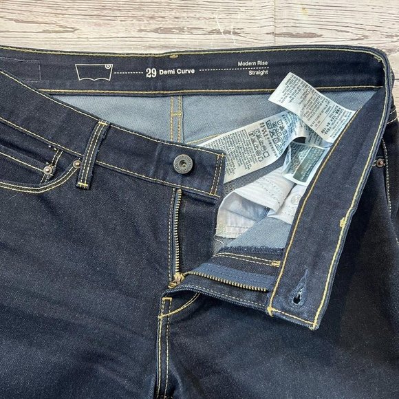 Levi's Women's Jeans Size 29 Blue Modern Rise Straight Leg Demi Curve Skinny - Picture 5 of 14